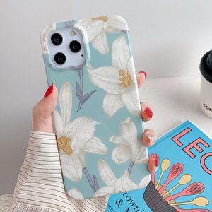 NEW iPhone 12 Pro Max Lily Flower Blue Phone Case